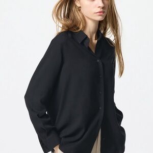 Uniqlo Black Long-Sleeve Button Shirt
